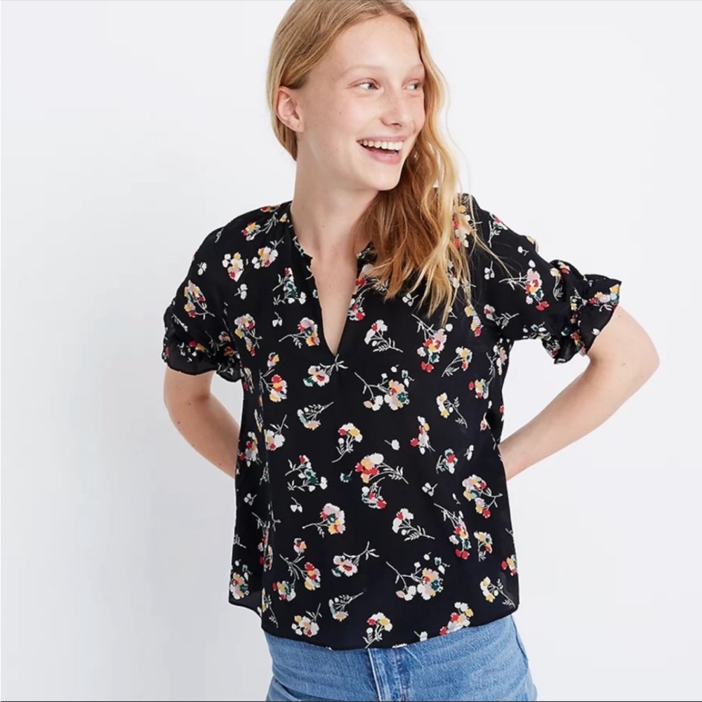 Madewell Silk Floral Top